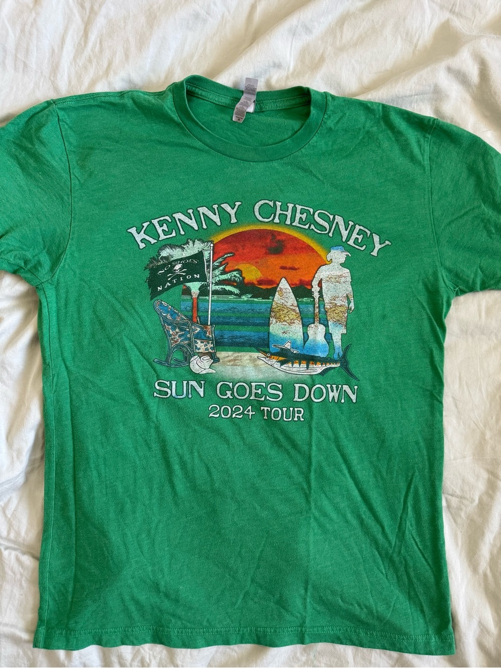 Kenny Chesney Sun Goes Down 2024 Tour Green Graphic Tee